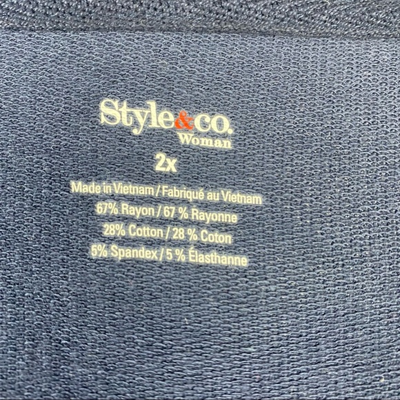 STYLE & CO Woman Solid Blue Hooded Cardigan Size 2X NWT - Picture 6 of 7